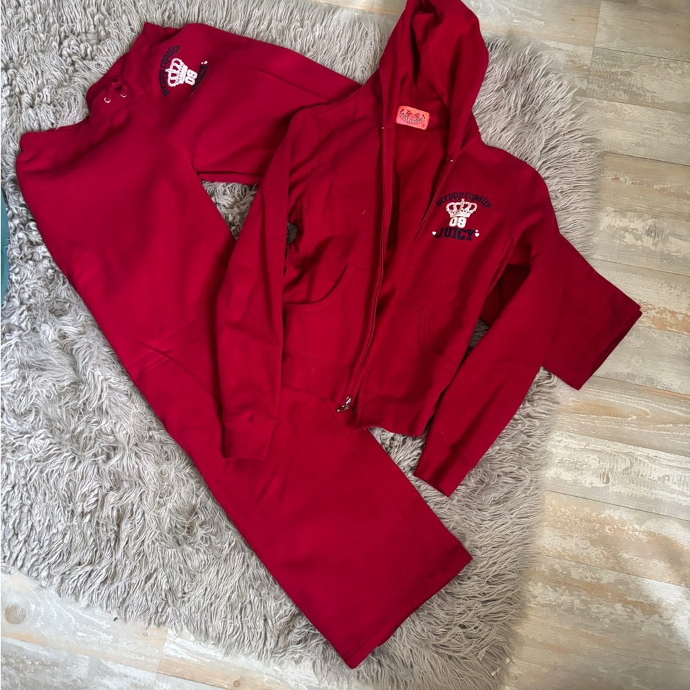 Juicy Couture Red Velour Tracksuit